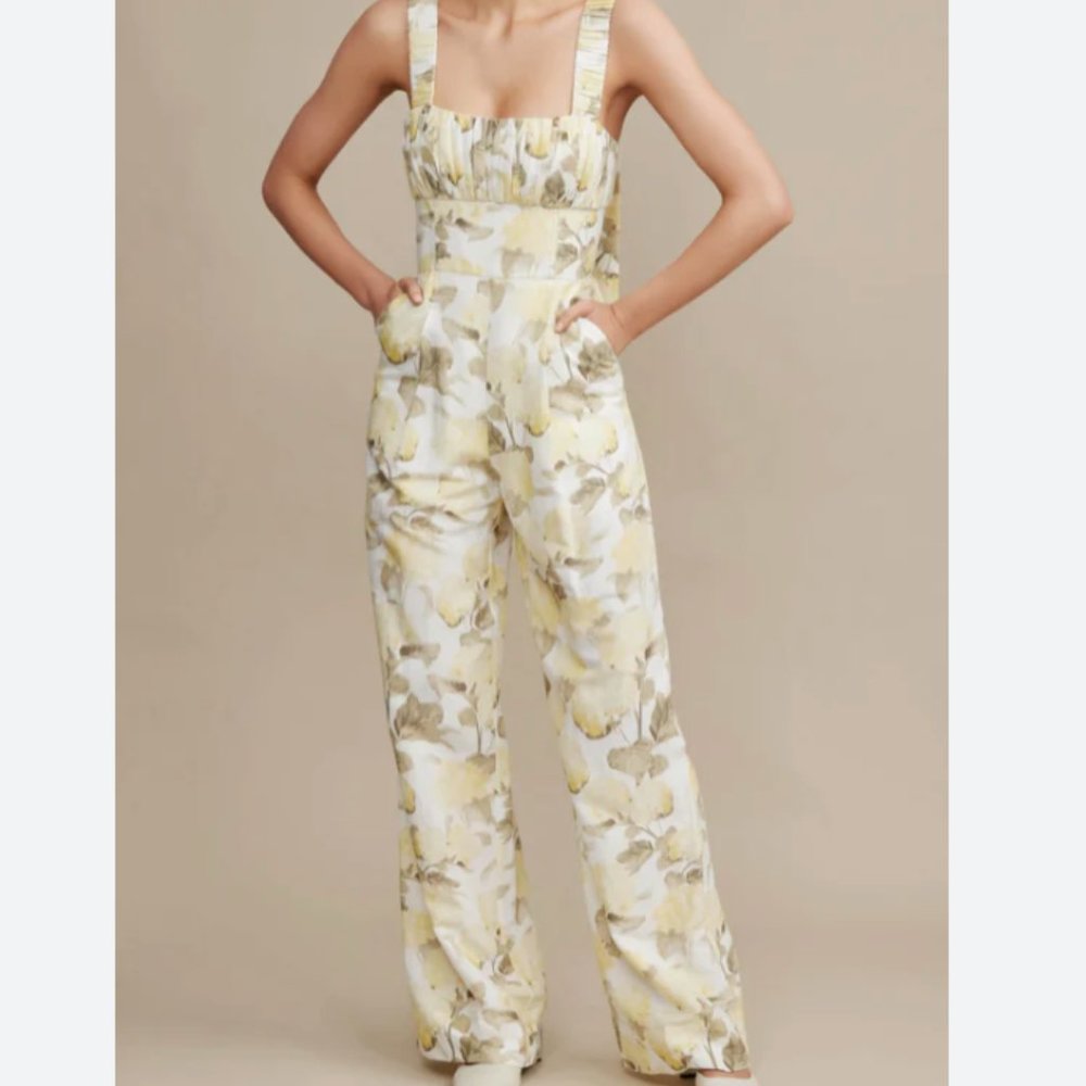 Acler Exeter Jumpsuit In Hydrangea Garden, Size 6